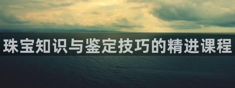 新宝测速5：珠宝知识与鉴定技巧的精进课程