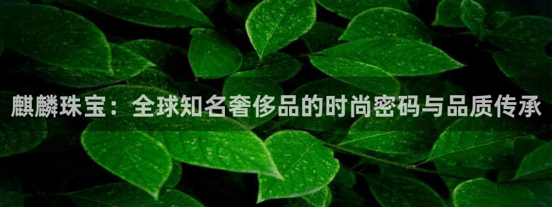 菲律宾新宝5老板：麒麟珠宝：全球知名奢侈品的时尚密码与品质传承